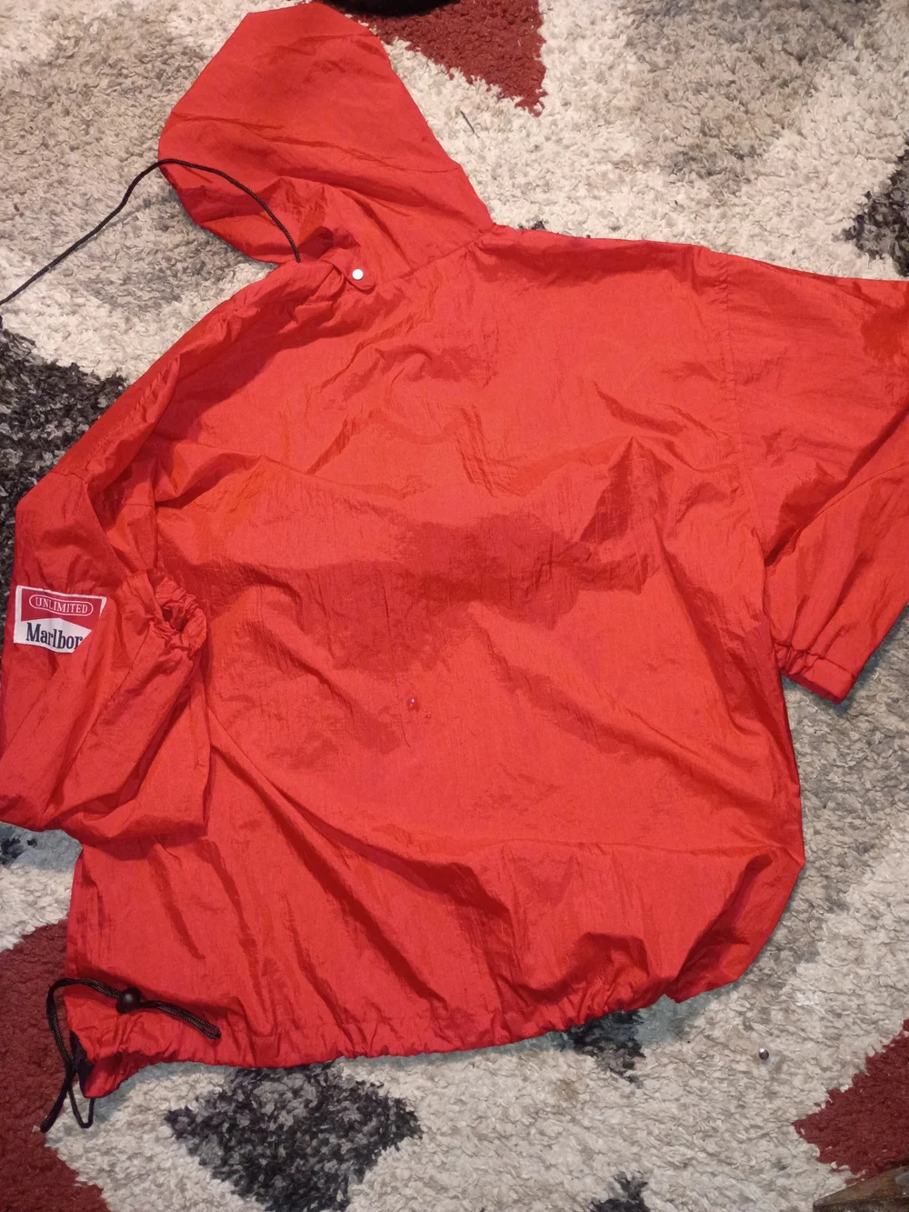 Vintage Marlboro Unlimited Red Packable Windbreaker Jacket